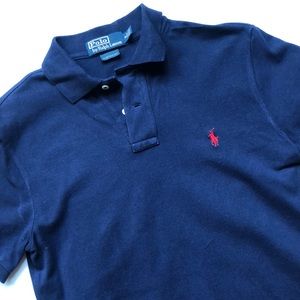 Polo Navy Short Sleeve Quarter Button